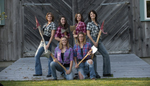 Tates Rents is the Official Sponsor of the Axe Women Loggers of Maine at the Western Idaho Fair