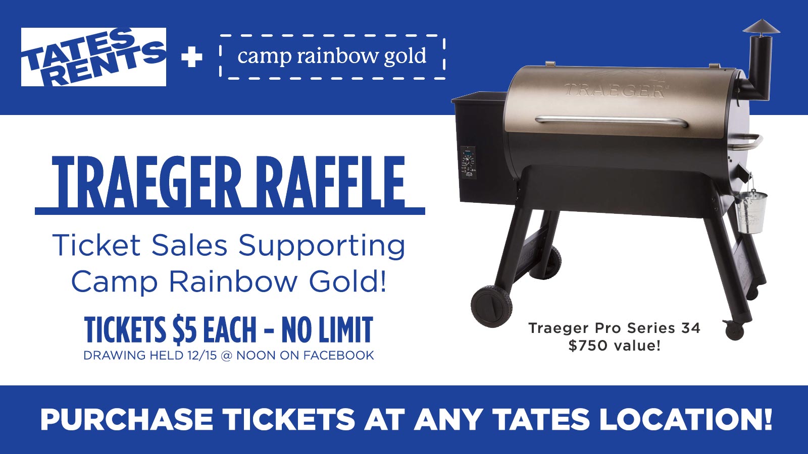 Traeger Raffle Benefitting Camp Rainbow Gold