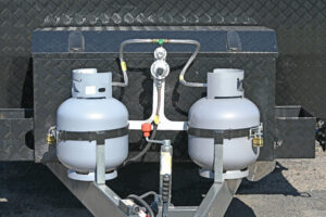 Two LPG gas bottles