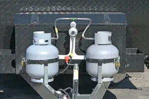 Two LPG gas bottles